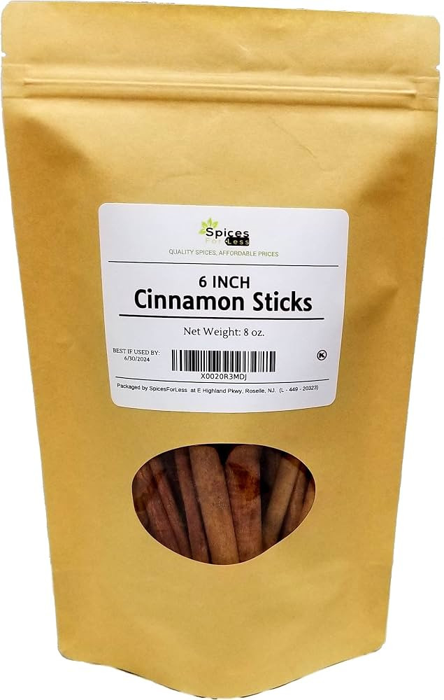 SFL Cassia Whole Cinnamon Sticks 6 Inch - Dried Long Stick - Premium Quality - Kosher (8 Ounces) | Amazon (US)