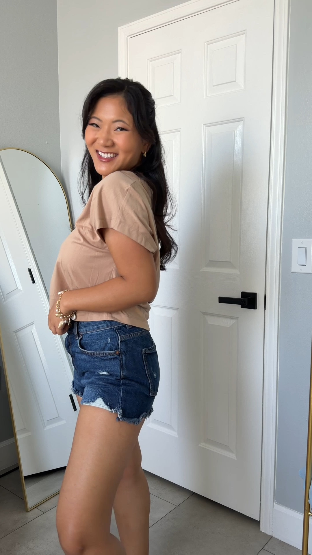 Womens Cropped Deep V Neck T Shirts only $12 comes in multiple colors and wearing size medium