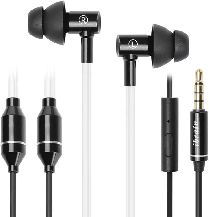 ibrain Air Tube Headphones EMF Free Airtube Earbuds Wired Air Tube Headset with Microphone in Ear... | Amazon (US)