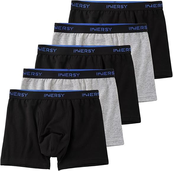 INNERSY Boys Underwear Stretchy Cotton Soft Boxer Briefs for 6-18 Teen Boys 5 Pack | Amazon (US)