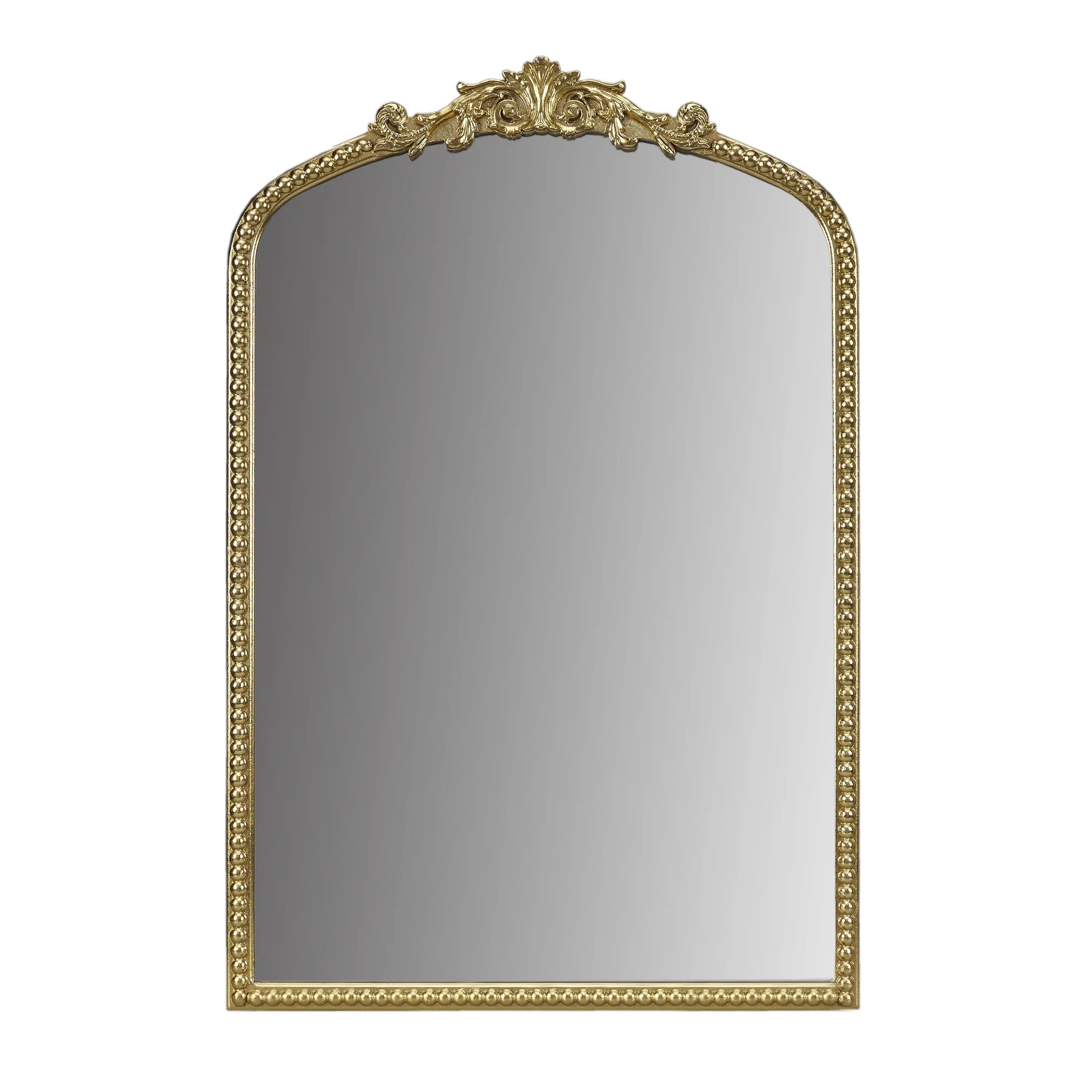 Madison Park Arched Wall Mirror, Gold Mirrors Wall Decor with Beaded Metal Frame, Vanity Wall Mir... | Walmart (US)