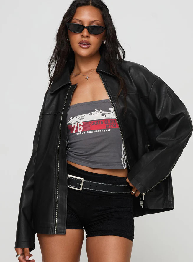 Napoleon Faux Leather Jacket Black | Princess Polly US