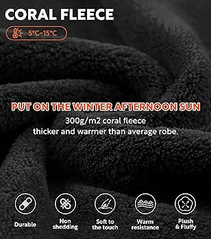 DAVID ARCHY Mens Bathrobes with Hood Microfiber Fleece Warm and High Absorbent Towel Robe for Men | Amazon (CA)