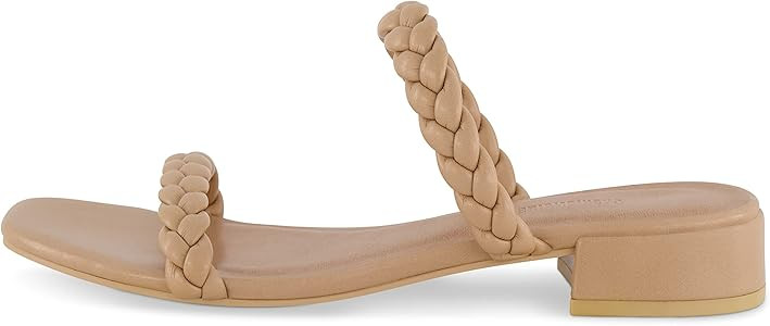 CUSHIONAIRE Women's Neptune braided low block heel sandal +Memory Foam | Amazon (US)