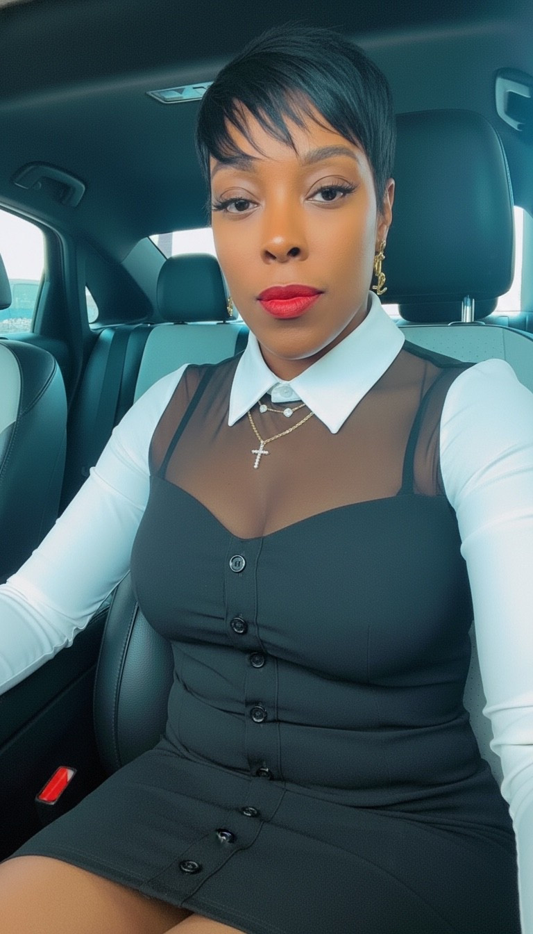 She Means Business 🖤
Mesh midi dress with a crisp collar neckline, ruched fit, contrast trim, and button-down detail. This is that polished but powerful dress you wear when you want to look confident without overthinking it.

#LTKootd #LTKmomlife #LTKgrwm