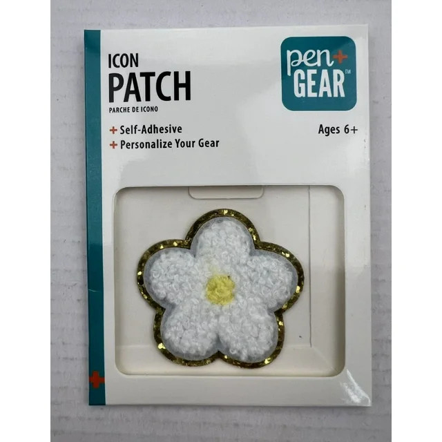 Pen+Gear Icon Patch Sticker 'Daisy' White, Chenille, Back to School | Walmart (US)