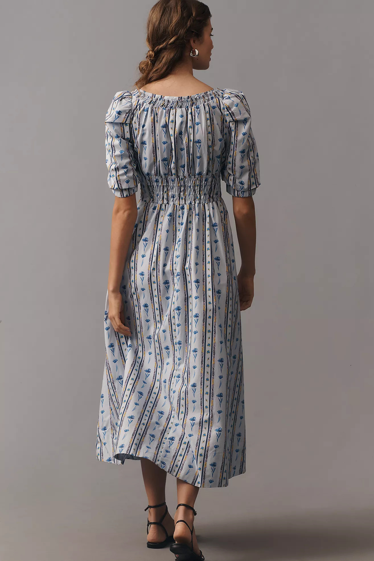 By Anthropologie Short-Sleeve High-Low Midi Dress | Anthropologie (US)