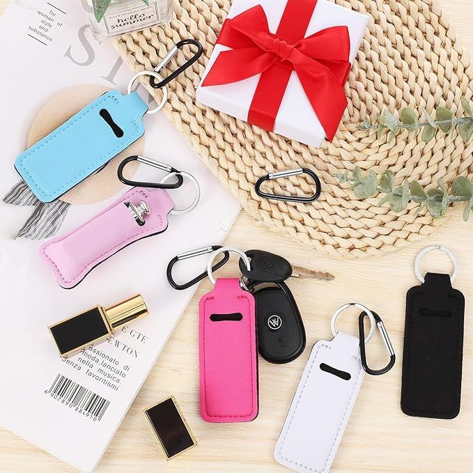 Pengxiaomei Chapsticks Holder Keychain for Lipstick Marble Lip Balm Holder for Lipstick, Stocking... | Amazon (US)