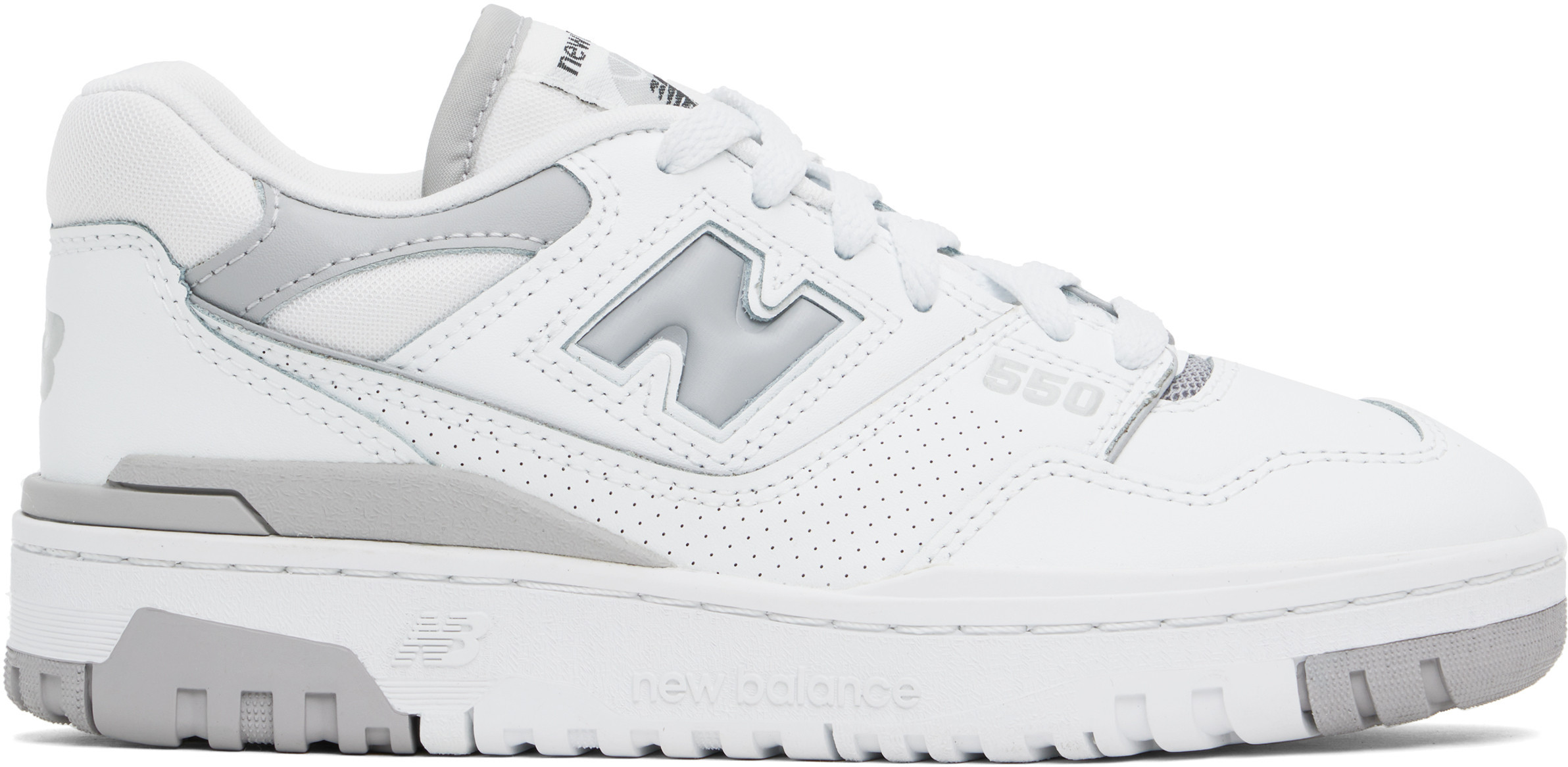 New Balance White & Gray 550 Sneakers | SSENSE