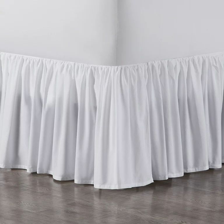 My Texas House Jacqueline White Ruffle Cotton Bed Skirt, Queen | Walmart (US)