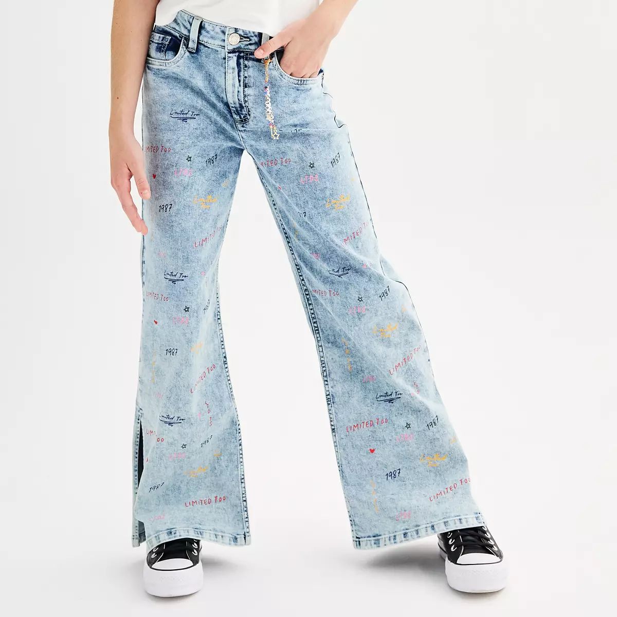 Girls 7-16 Limited Too Wide Leg Script Jean | Kohl's