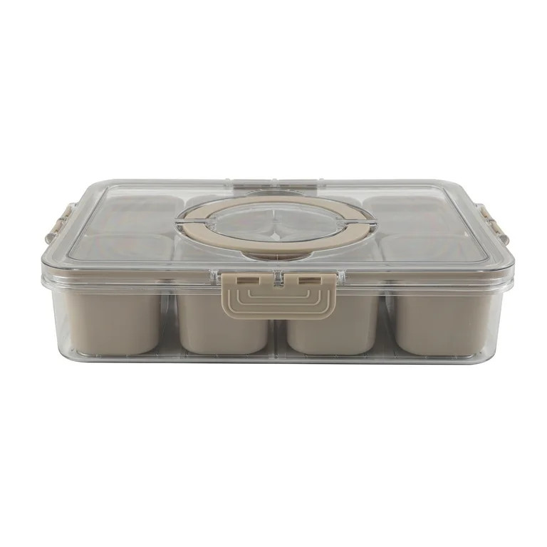 Cook With Color Taupe 8 compartment snackle box, charcuterie container, divided serving tray with... | Walmart (US)