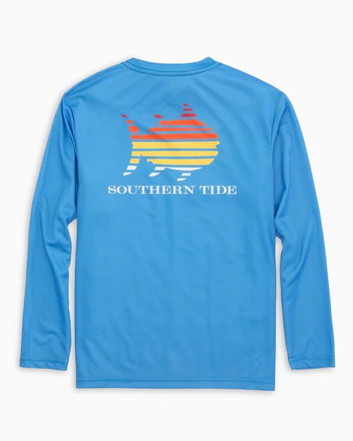 Kids Skipjack Sunset Performance Long Sleeve T-Shirt | Southern Tide