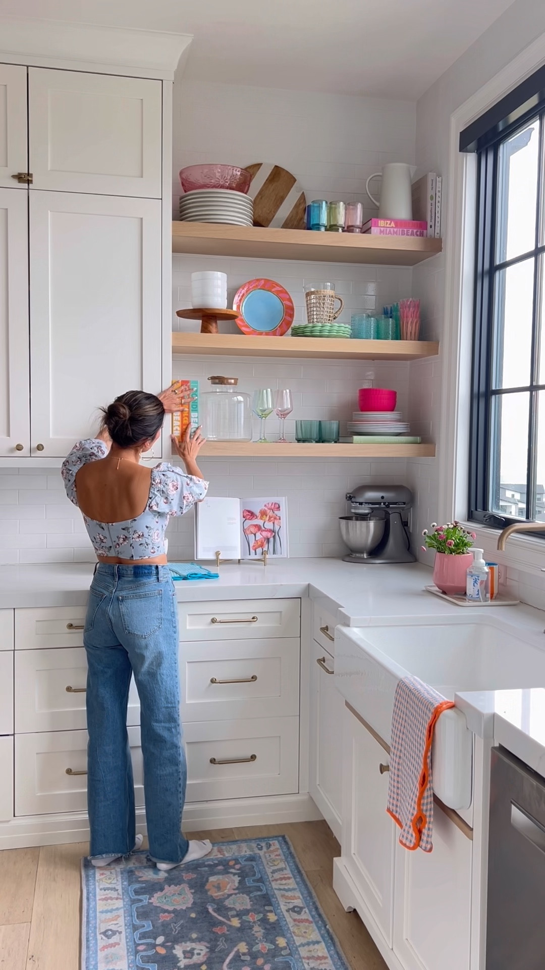 Kitchen refresh ✨ added bright colors to my kitchen for spring and it makes me so happy! Adding colorful decorations is such an easy way to brighten up your kitchen 🩷

Kitchen refresh, kitchen makeover, kitchen decor, kitchen design, colorful kitchen, bright kitchen, white kitchen, amazon home, Walmart, colorful cups, colorful books, colorful coffee table books, Abercrombie jeans, jeans, floral corset top, Christine Andrew 

#LTKSeasonal #LTKfindsunder50 #LTKhome