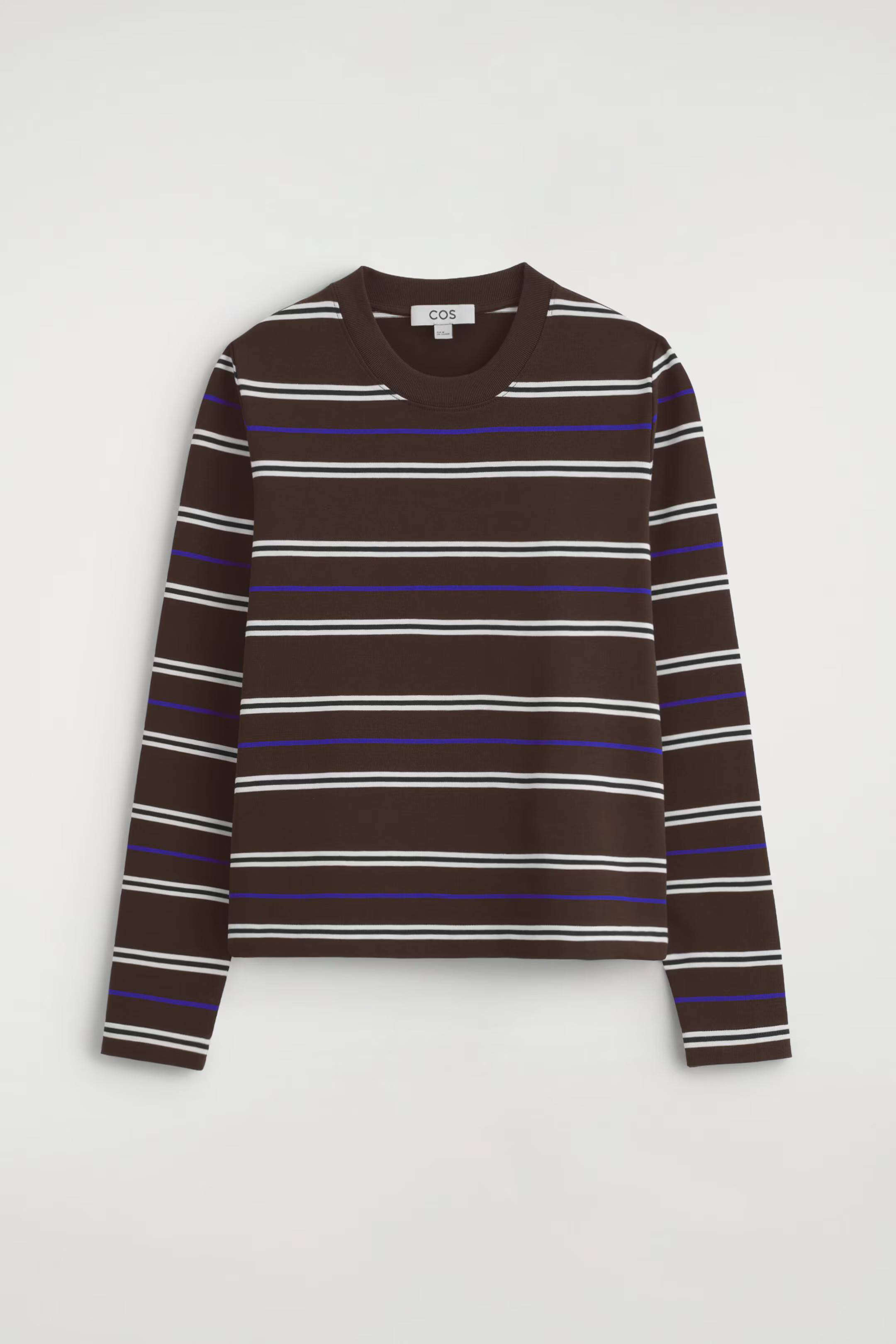 CLEAN CUT LONG-SLEEVED T-SHIRT - BROWN / STRIPED | COS GB | COS UK