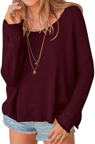 PRETTYGARDEN Women Long Sleeve Scoop Neck Oversized Sweaters | Amazon (US)