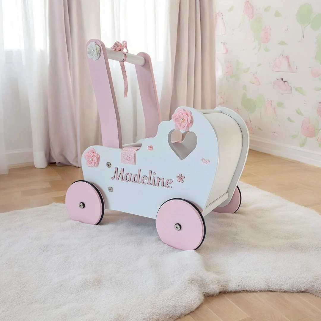 Baby Doll Carriage, Stroller for 1st Birthday, Wooden Push Toy, Baby Toys 12 Months, Personalized... | Etsy (US)