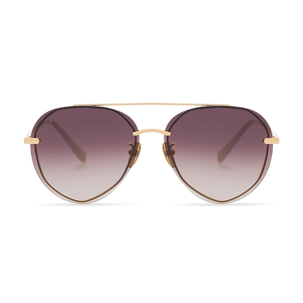 COLOR: gold   brown gradient mirror polarized sunglasses | DIFF Eyewear