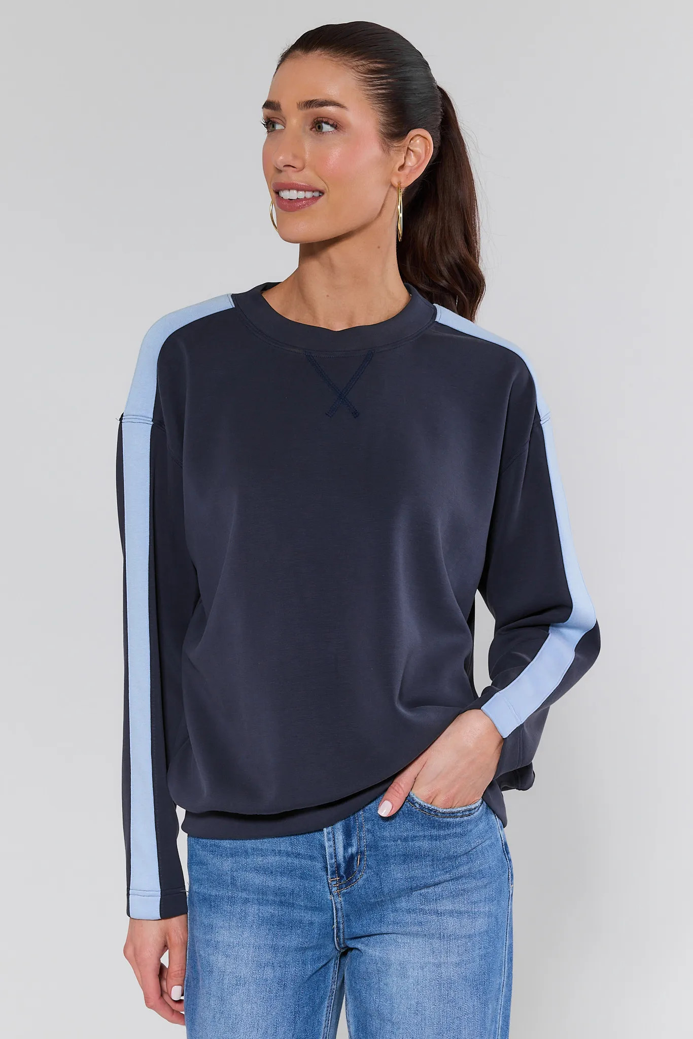 Katelyn Navy Stripe Pullover | Avara