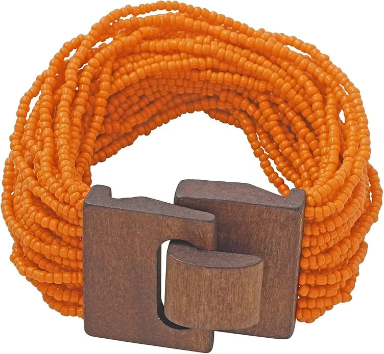 Coiris Multi Layers Seed Beads Wide Bangle Strand Bracelet for Women (BR1167)… | Amazon (US)