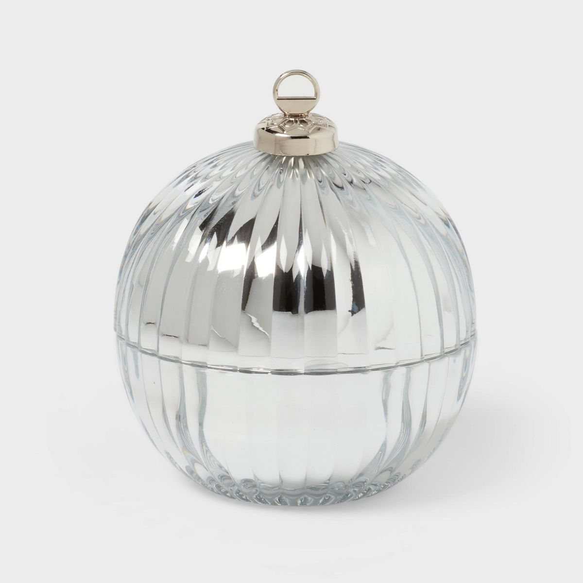3-Wick Ribbed Mercury Glass Forest Fir Ornament Jar Candle Silver 6oz - Threshold™ | Target