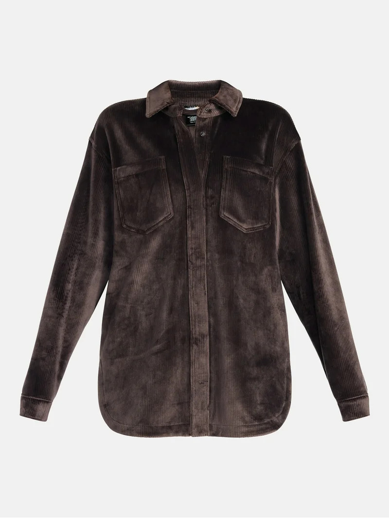 Avia Women's and Women's Plus Cord Velour Shacket, Sizes XS-4X | Walmart (US)