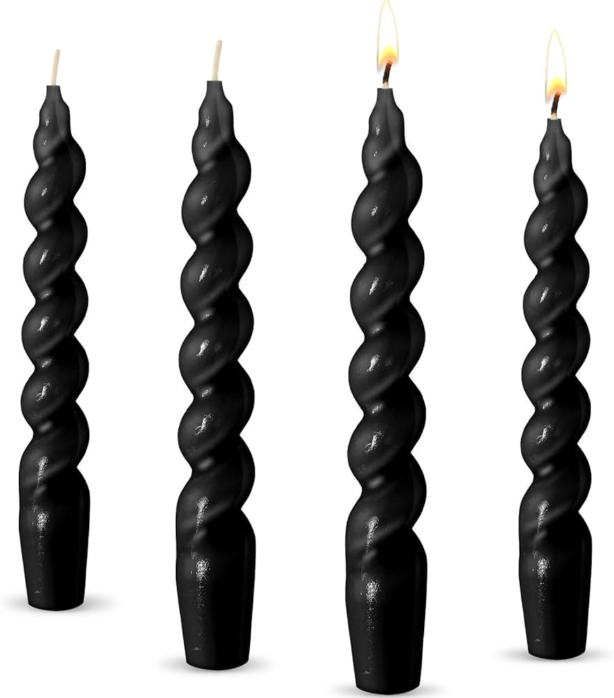 4 Pcs Spiral Taper Candles Handmade Twisted Long Candle Spiral Candle Stick Candles Twisted Candl... | Amazon (US)