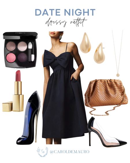 Elevate your date night look with this chic outfit inspo: black midi dress, elegant heels, brown purse, cute accessories, and more!
#petitestyle #capsulewardrobe #dinnerdate #springfashion

#LTKstyletip #LTKbeauty #LTKshoecrush