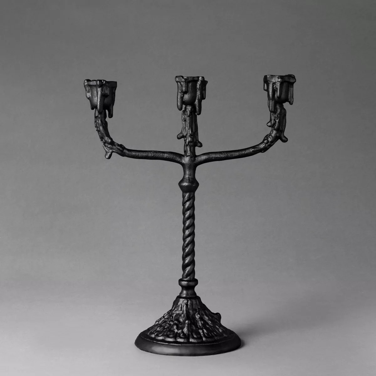 12"x10" Taper Cast Aluminum Macabre-Labra Dripping Candelabra Black - John Derian For Target | Target