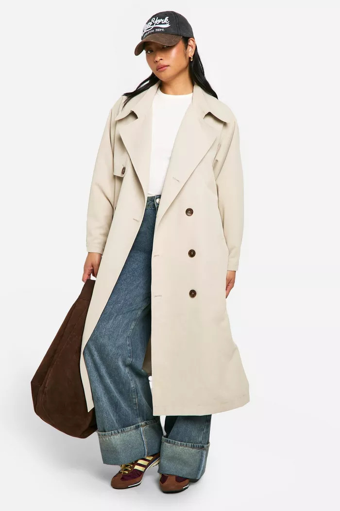 Petite Oversized Raglan Sleeve Trench Coat | boohoo (US & Canada)