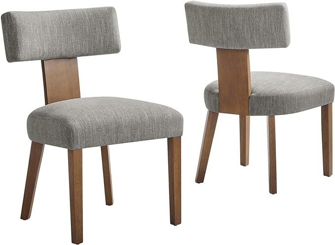 Modway Nalani Dining Chairs, Heathered Weave Wheat Deep Brown | Amazon (US)
