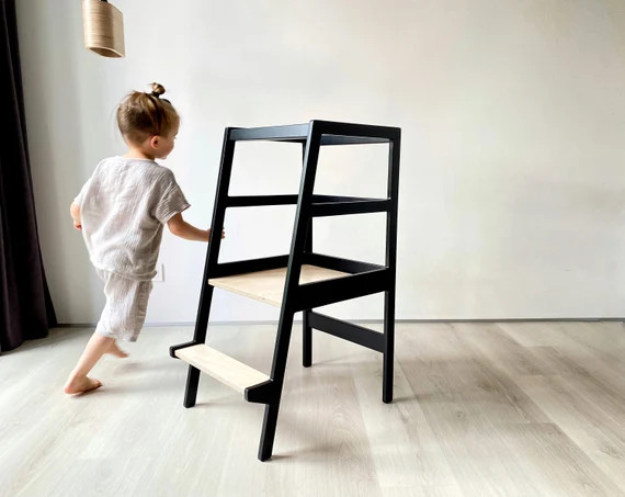 Helper Tower, Toddler Kitchen Step Stool, Learning Stool, Toddler Safety Stool Toddler Kitchen He... | Etsy (US)