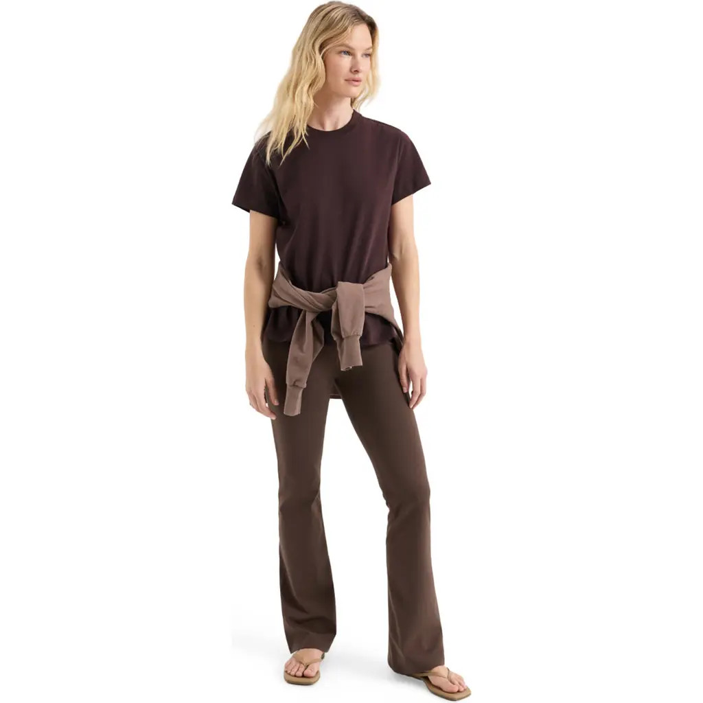 Pact Organic Cotton Softspun Essential Crewneck Tee in Plum at Nordstrom, Size Medium | Nordstrom
