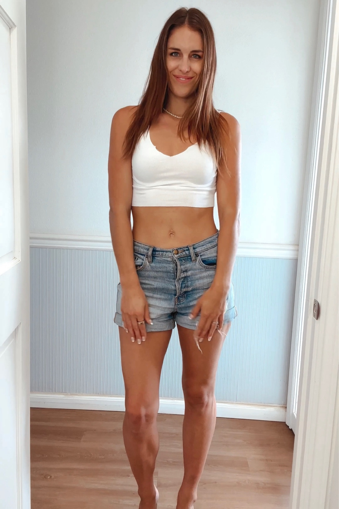 Jean shorts and crop top 

#LTKunder50 #LTKswim