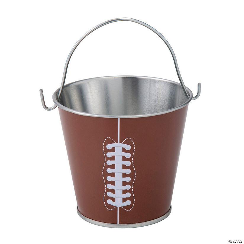 2 3/4" x 3 1/2" Mini Metal Football Pails - 12 Pc. | Oriental Trading Company