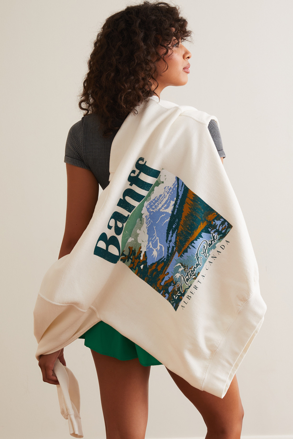 Banff National Park Graphic Sweatshirt in Natural | AS Revival | Altar'd State