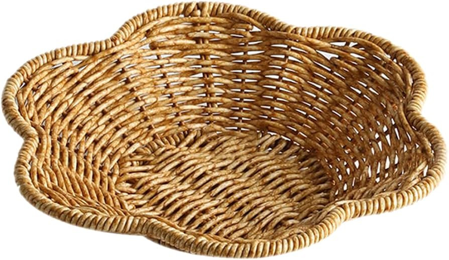 Cabilock Fruit Bowl Bread Serving Basket Woven Tray Practical Snack Basket Decorative Basket Wove... | Amazon (US)