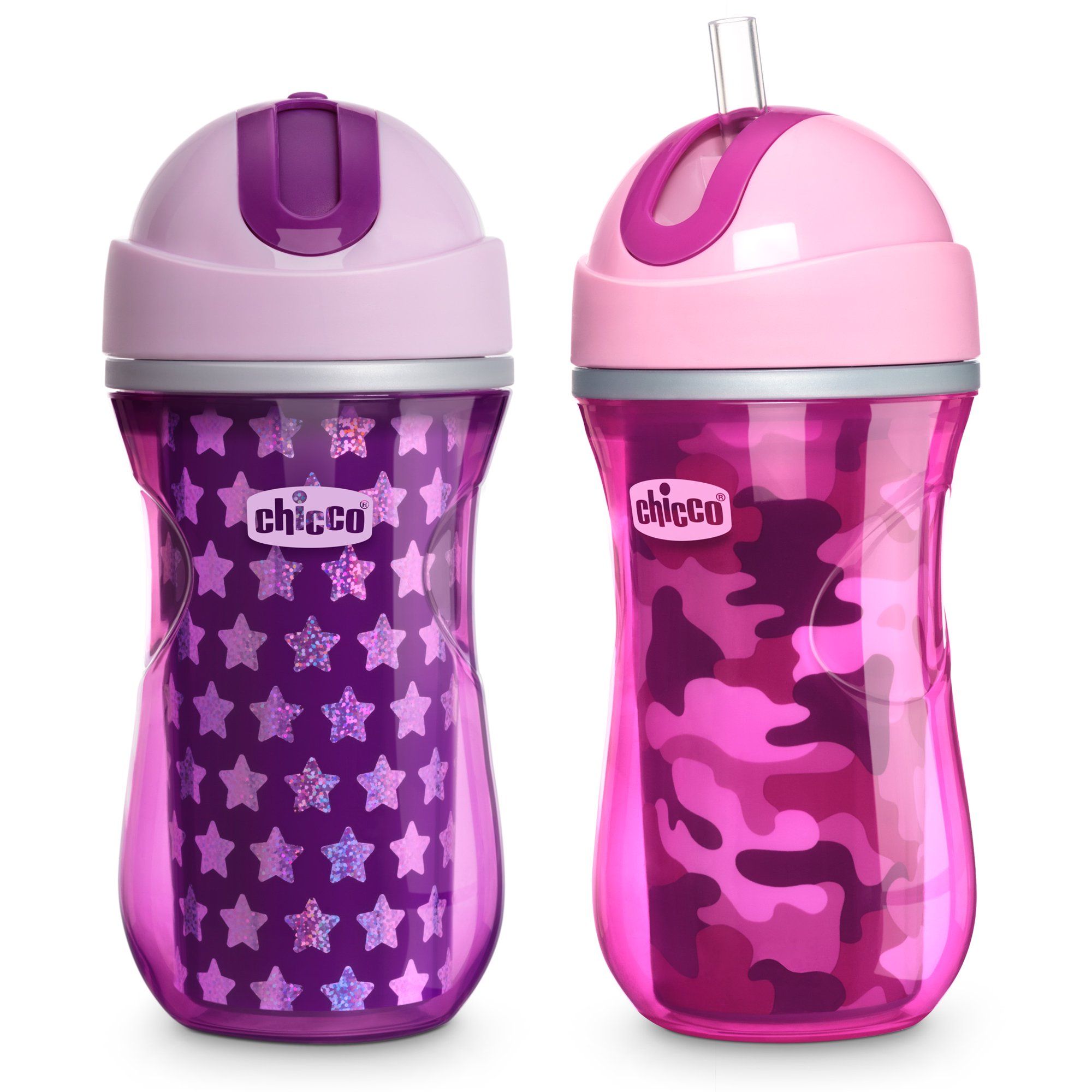 Chicco Insulated Flip-Top Straw Cup 9oz, Pink/Purple, 12m+ (2pk) | Walmart (US)