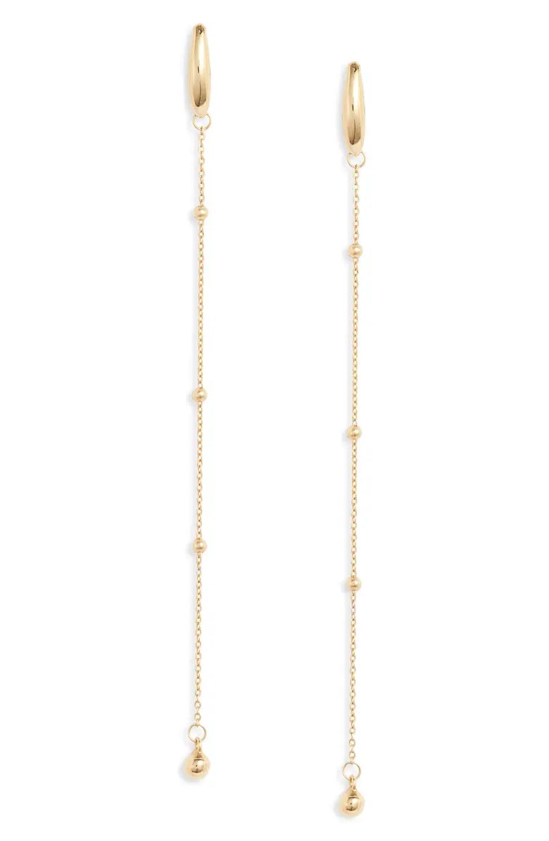 14K Gold Beaded Linear Earrings | Nordstrom