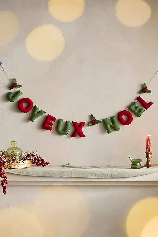 Joyeux Noel Felt Garland | Anthropologie (US)