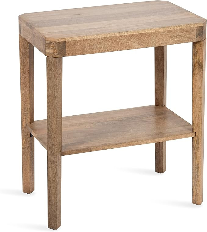 Kate and Laurel Talcott Mid-Century Rectangle Wood Side Table, 22 x 14 x 26, Natural Wood, Decora... | Amazon (US)