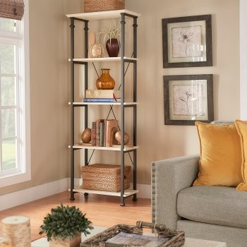 Weston Home Factory Metal Supports Bookcase | Hayneedle