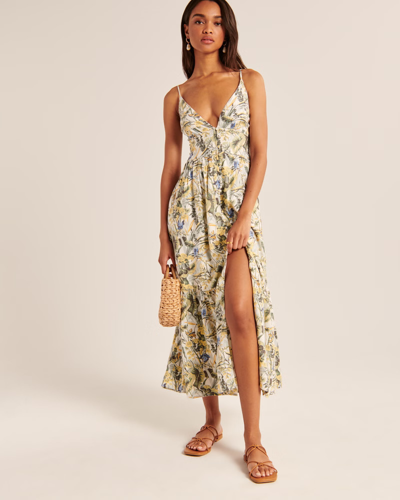 Button-Through Maxi Dress | Abercrombie & Fitch (US)
