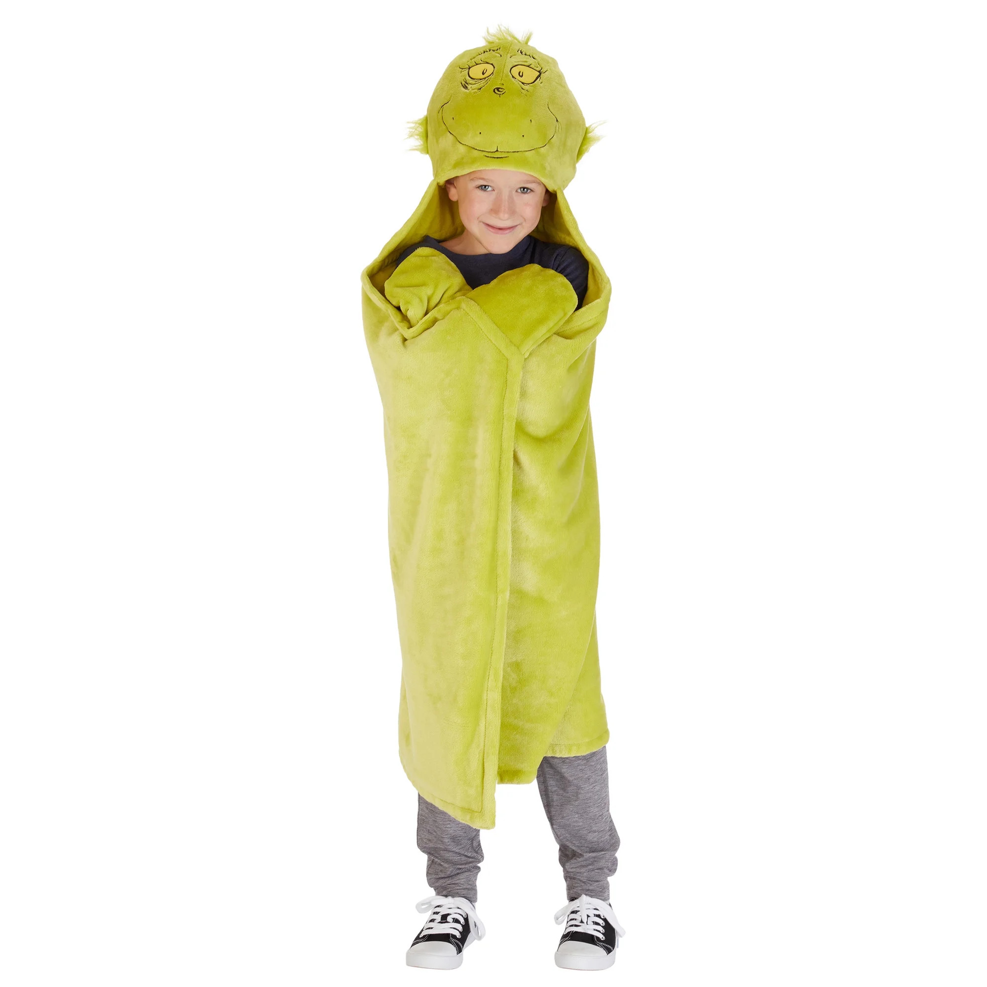 Grinch Kids Hooded Throw, Green, 30" X 50", Dr. Seuss | Walmart (US)