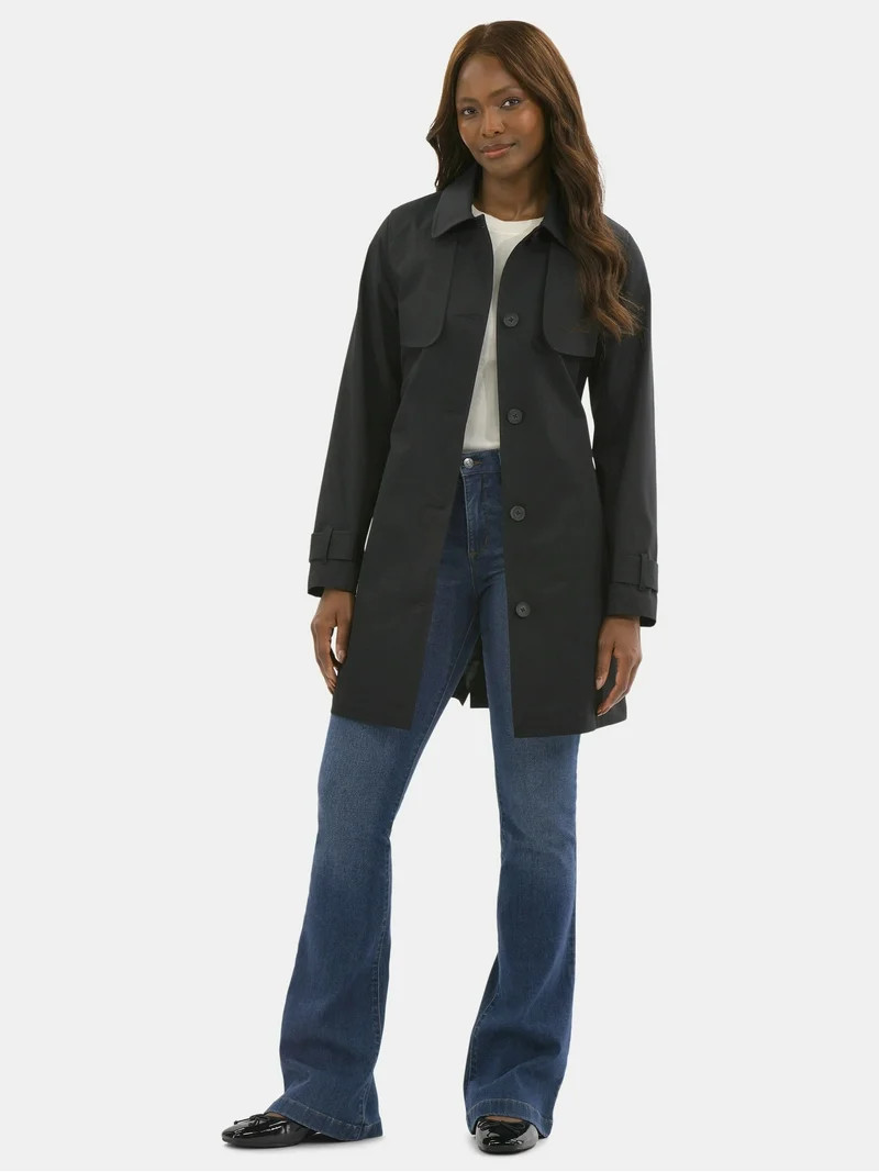 Time and Tru Women's Belted Trench Coat, Midweight, Sizes XS-2X | Walmart (US)