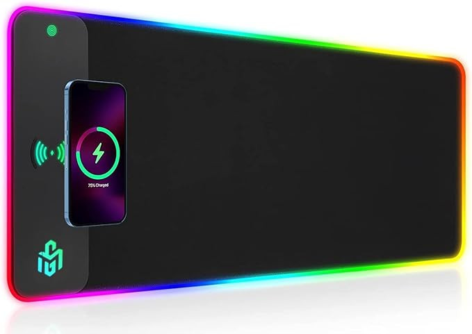GIM Wireless Charging RGB Gaming Mouse Pad 15W, LED Mouse Mat 800x300x4MM, 10 Light Modes Extra L... | Amazon (US)