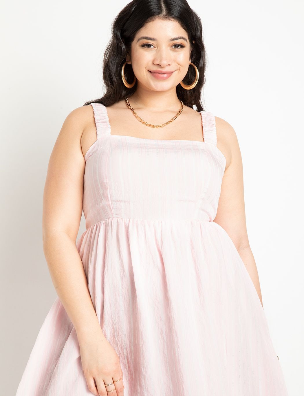 Textured Full Empire Dress | Women's Plus Size Dresses | ELOQUII | Eloquii