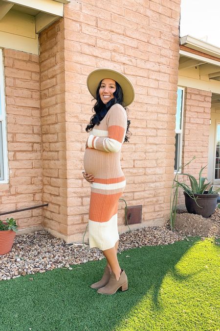 They say wearing sweater dresses bring fall weather 😉
.
.
.
OUTFIT DETAILS:
🏷️ Dress: Fully in stock! Sized up one to accommodate the bump and I still have plenty of room. Wearing size: Small.
🏷️ Shoes: Old, linked similar booties.
🏷️ Hat: Fedora from the NSALE and fully in stock!

Maternity outfit, pregnancy outfit, date night outfit, pregnancy clothes, maternity clothes, sweater dress, fall outfit, fall dress, fall dresses, fall hat, fall booties

#LTKSeasonal #LTKbump #LTKHoliday