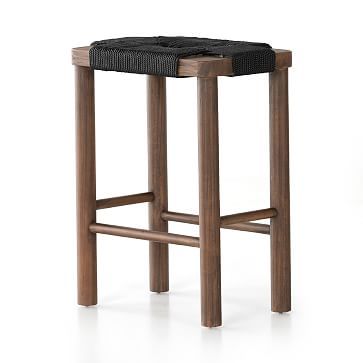 Mahogany Woven Rope Counter Stool | West Elm | West Elm (US)