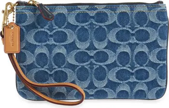 COACH Signature Washed Denim Wristlet | Nordstrom | Nordstrom